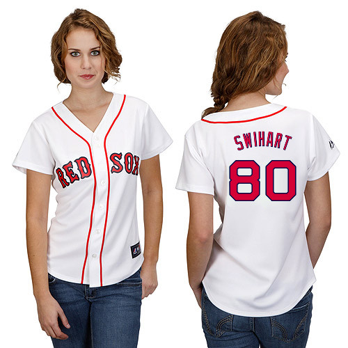 Blake Swihart #80 mlb Jersey-Boston Red Sox Women's Authentic Home White Cool Base Baseball Jersey